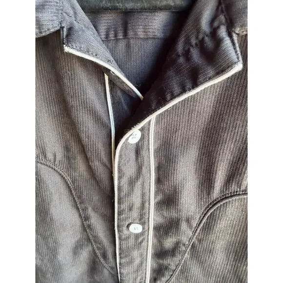 Five CM Heavenly Days Bowling Shirt Men’s Black Rockabilly Retro Embroidered L - Picture 3 of 15